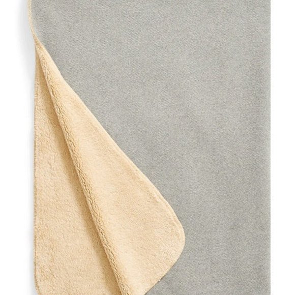 NWT FAHERTY LEGEND HIGH PILE FLEECE REVERSIBLE BLANKET-FOSSIL GREY TWILL